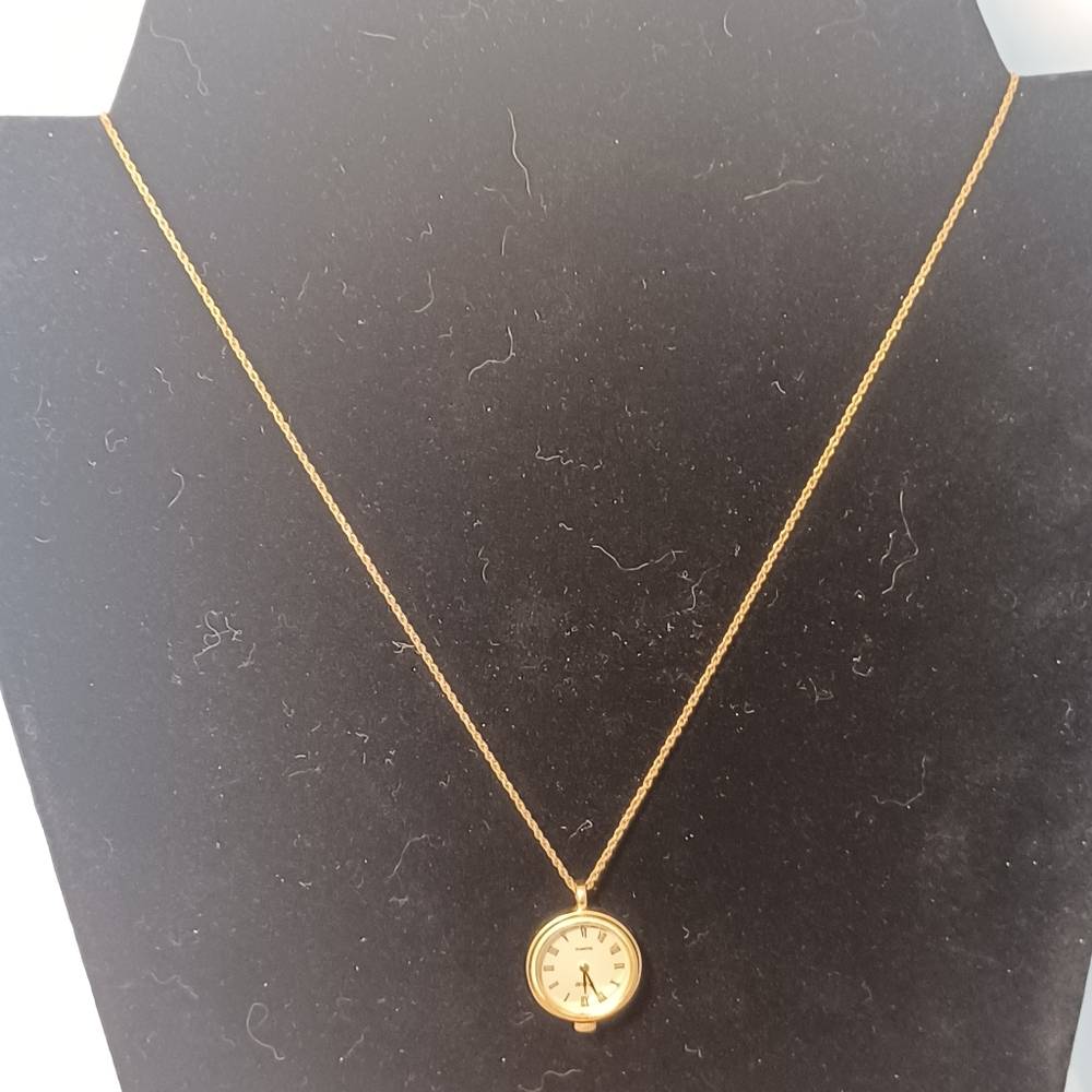 Goldtone Pulsar Quartz Watch Necklace For Nurses